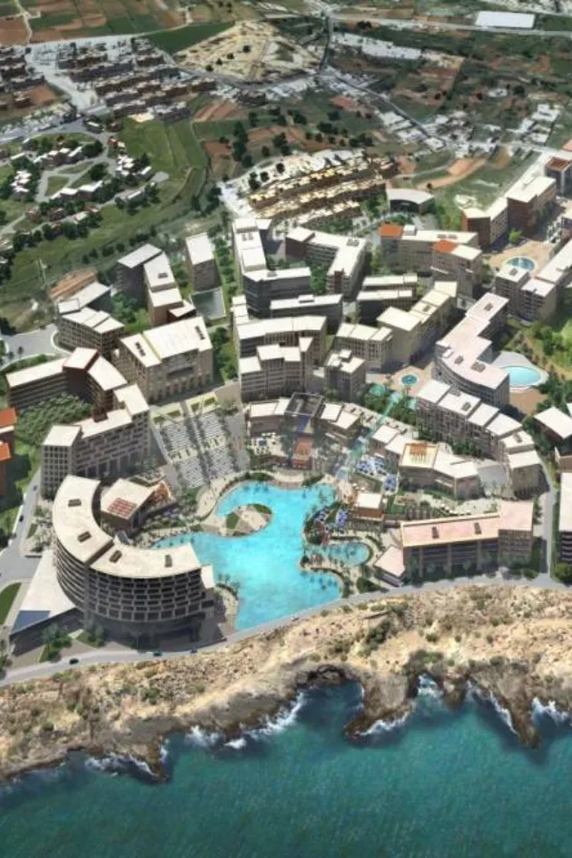 The seafront development at Smart City seen from above